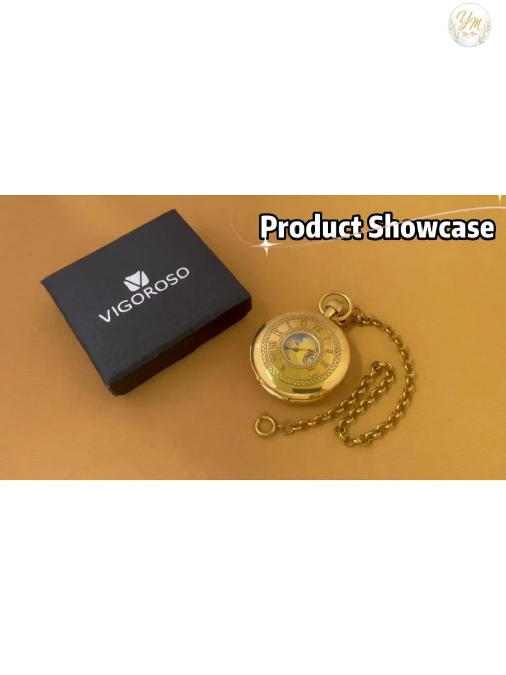 Vintage Steampunk Hand-Wind Mechanical Pocket Watch with Chain and Box